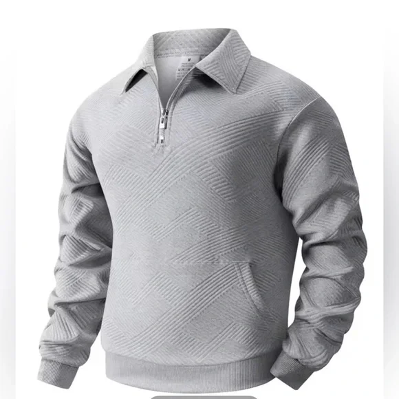 NEW $88 Textured Men's Quarter Zip Viral Sweater